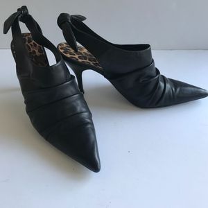 Matisse Black Leather Open Heel 8M